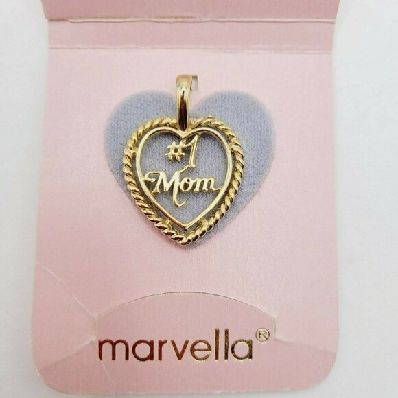 Vintage Marvella #1 Mom Pendant Gold Tone New On Card Registration # Delicate - Picture 4 of 7